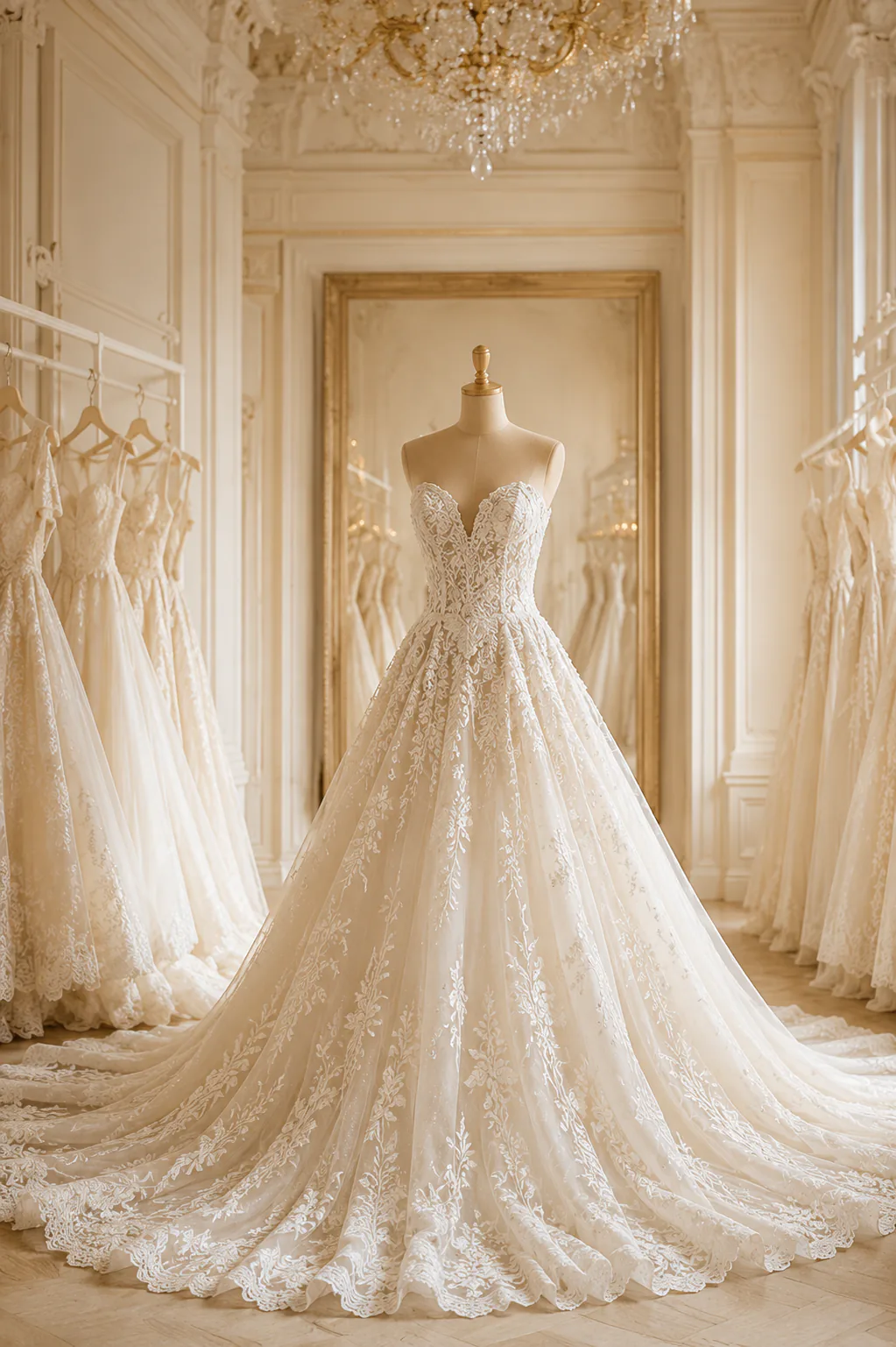 Luxury gown in boutique